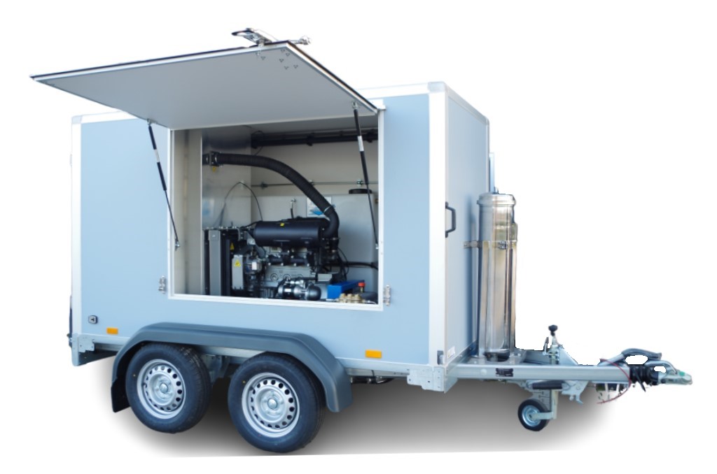 Alba 500/22 warmwater hogedruktrailer, 500 bar, 22 liter per minuut